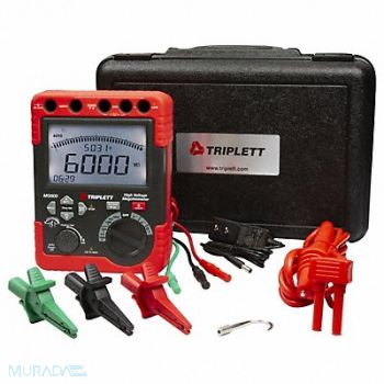 TRIPLETT Insulation Tester 500 to 5000V LCD, 783AM6