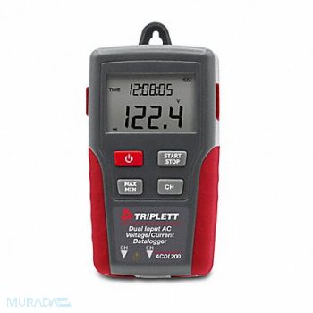 TRIPLETT Dual TRMS Voltage and Current Datalogger, 783AR5