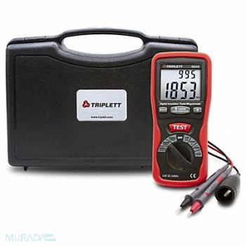 TRIPLETT Megohmmeter 250/500/1000V Backlit LCD, 783AU6