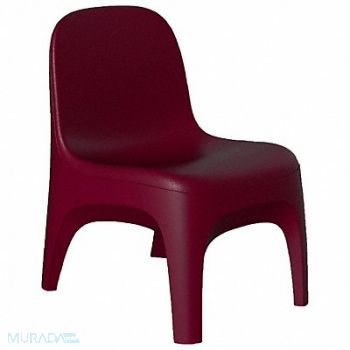 Crew Armless Chair Floor Mount Burgundy, 783EN5