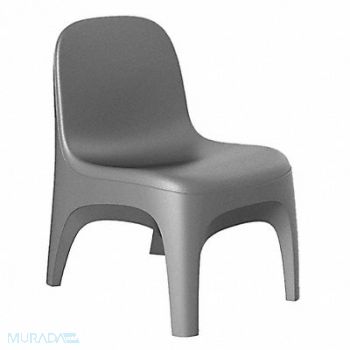 Crew Armless Chair Floor Mount Gray, 783EN6