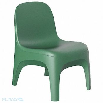 Crew Armless Chair Floor Mount Green, 783EN7