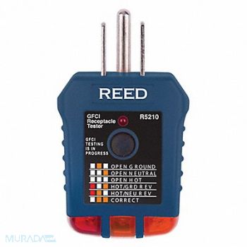 REED INSTRUMENTS Receptacle Tester 110 to 125V AC No Disp, 783H17