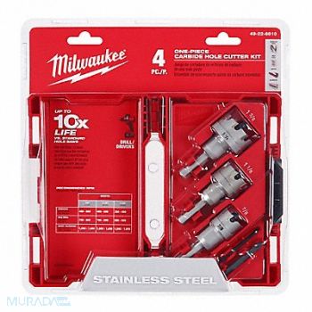 MILWAUKEE Hole Cutter Kit Stainless/Hard Metals, 783WL3