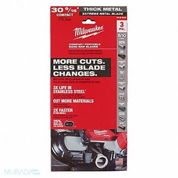 MILWAUKEE Portable Band Saw Blades SS PK3, 783WP9