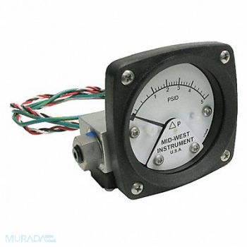 MIDWEST INSTRUMENT Differential Pressure Gauge and Switch, 783YN5