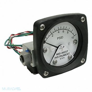 MIDWEST INSTRUMENT Differential Pressure Gauge and Switch, 783YN6