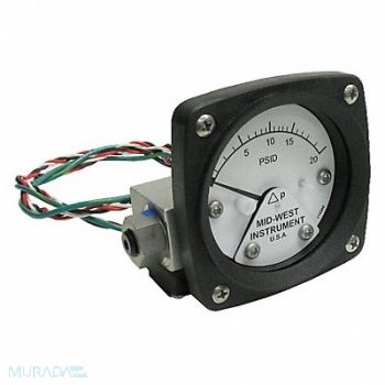 MIDWEST INSTRUMENT Differential Pressure Gauge and Switch, 783YN8