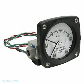 MIDWEST INSTRUMENT Differential Pressure Gauge and Switch, 783YN9