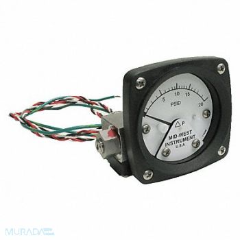 MIDWEST INSTRUMENT K4584 Differential Pressure Gauge and Switch, 783YP7