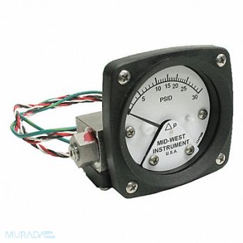 MIDWEST INSTRUMENT K4584 Differential Pressure Gauge and Switch, 783YP9