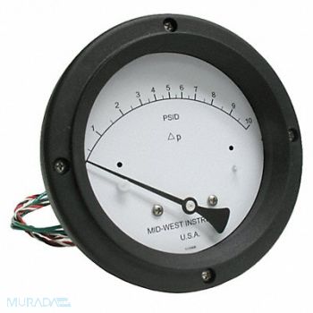 MIDWEST INSTRUMENT K4586 Differential Pressure Gauge and Switch, 783YT3