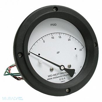 MIDWEST INSTRUMENT K4586 Differential Pressure Gauge and Switch, 783YT6