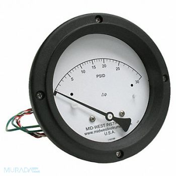 MIDWEST INSTRUMENT K4586 Differential Pressure Gauge and Switch, 783YT7