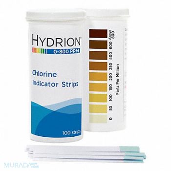 HYDRION Chlorine Test Strip 0 to 800, 784R75