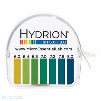 HYDRION Test Paper pH 6.0 to 8.0 Test Range, 784R82