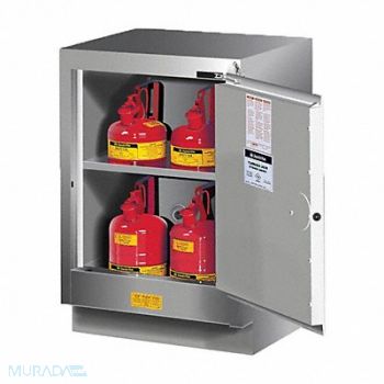 JUSTRITE Cabinet 15 gal Flammable Silver, 786V67