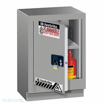 JUSTRITE Cabinet 15 gal Flammable Silver, 786V68
