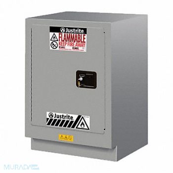 JUSTRITE Cabinet 15 gal Flammable Silver, 786V70