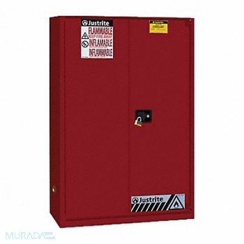 JUSTRITE Cabinet Steel 2 Shelves Red, 786V75