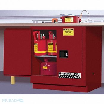 JUSTRITE Cabinet Steel 1 Shelves Red, 786V80