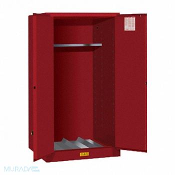 JUSTRITE Cabinet Steel 1 Shelves Red, 786V85