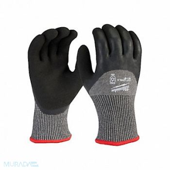 MILWAUKEE Knit Gloves Latex Black M, 787RJ5