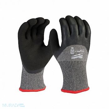MILWAUKEE Knit Gloves Latex Black L, 787RJ7