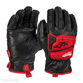 MILWAUKEE Work Gloves Color Black/Red 8 1/4 L, 787UK6