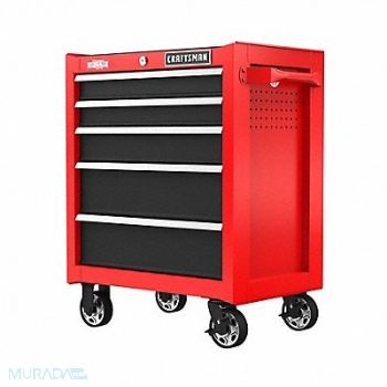 CRAFTSMAN Cabinets 5 Drawers 18 D 34 H 26 W Red, 792RA2