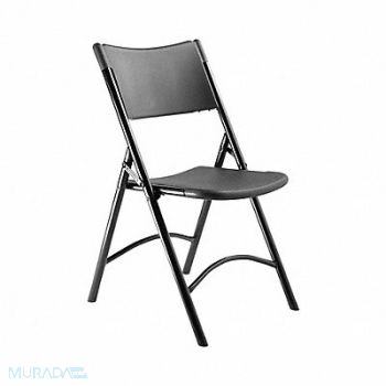NATIONAL PUBLIC SEATING Folding Chair 300 lb Plastic Black PK4, 793EH6