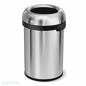 SIMPLEHUMAN Trash Can 30 gal Silver Indoor/Outdoor, 793G06