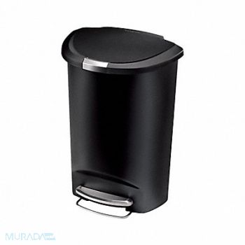 SIMPLEHUMAN Trash Can 13 gal Black Indoor/Outdoor, 793G13