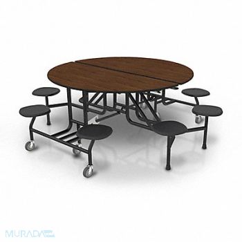 PALMER HAMILTON Mobile Stool Table 8 Seats Round 60 Dia, 793HX9