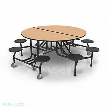 PALMER HAMILTON Mobile Stool Table 8 Seats Round 60 Dia, 793HY0