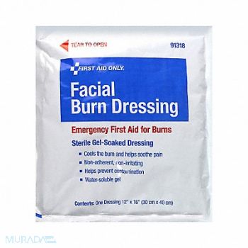FIRST AID ONLY Facial Burn Dressing 16 in 12 in, 793PE6