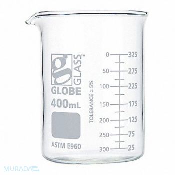 GLOBE SCIENTIFIC Beaker 13.51 oz 400 mL Low Form PK12, 793VY6
