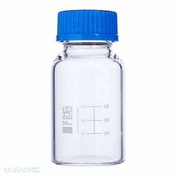 GLOBE SCIENTIFIC Media Bottle 1.69 oz 50 mL PK10, 793W09