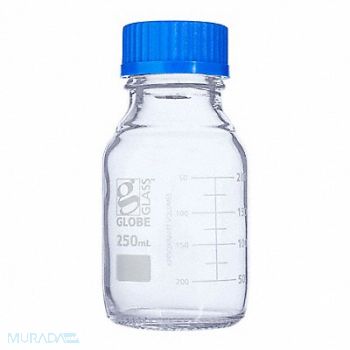 GLOBE SCIENTIFIC Media Bottle 8.45 oz 250 mL PK10, 793W11