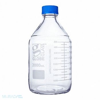 GLOBE SCIENTIFIC Media Bottle 67.63 oz 2 000 mL PK10, 793W14