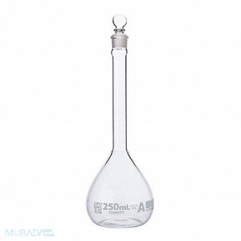 GLOBE SCIENTIFIC Volumetric Flask 8.45 oz 250 mL PK6, 793W25