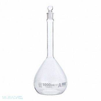 GLOBE SCIENTIFIC Volumetric Flask 33.81 oz 1 000 mL, 793W27
