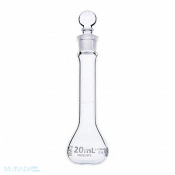 GLOBE SCIENTIFIC Volumetric Flask 0.68 oz 20 mL PK6, 793W31