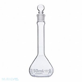 GLOBE SCIENTIFIC Volumetric Flask 1.69 oz 50 mL PK6, 793W33