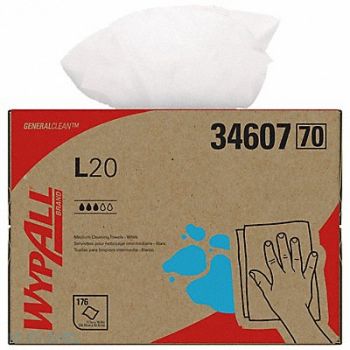 WYPALL Dry Wipe 176ct. Brag Box White, 797LT9