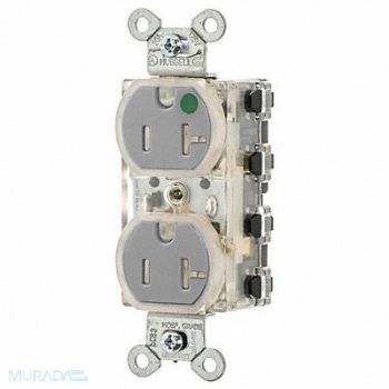 HUBBELL Snpcnct Recp Gray 20 A 2P3W Mod Wrng, 799ZA6