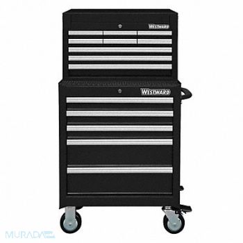 WESTWARD Blk Light Duty Tool Chest/Cabinet Combo, 7CY07