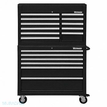 WESTWARD Blk Heavy Duty Tool Chest/Cabinet Combo, 7CY12