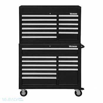 WESTWARD Blk Heavy Duty Tool Chest/Cabinet Combo, 7CY13