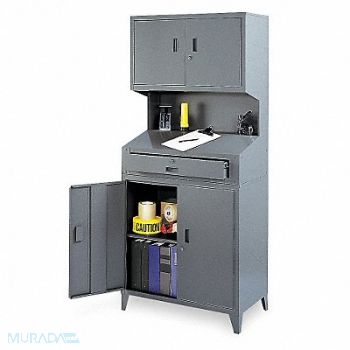 GRAINGER APPROVED CabinetHutch 72.5 x31.5 x21 Gray NonMbl, 7D223